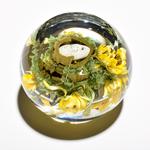 Paul J. Stankard Honeycomb, Flowers & Mask Oblate Paperweight